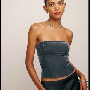 Reformation Giorgia Velvet Top